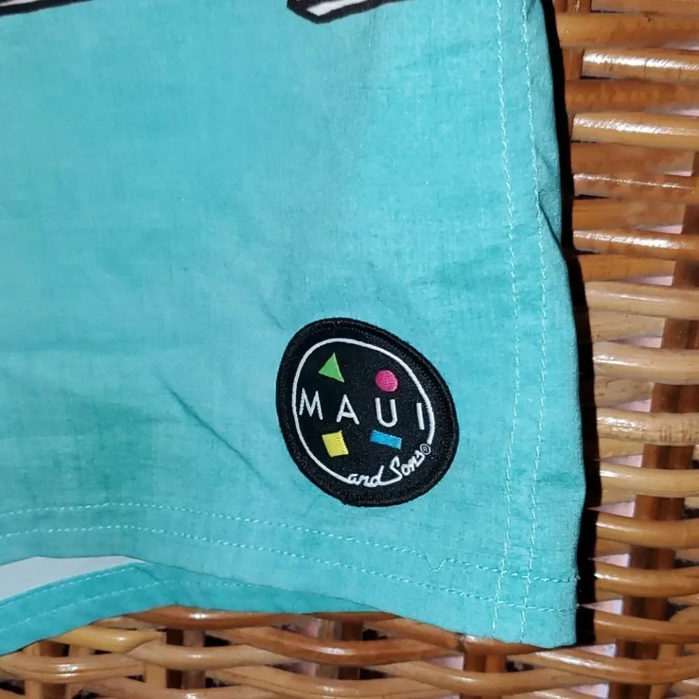 Maui & Sons Black Shark Board Shorts 38